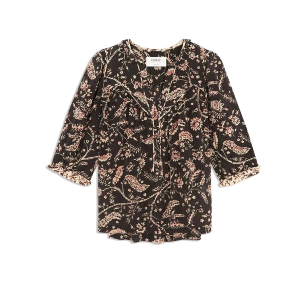 ba&sh Caia Floral Blouse (CAIA TOP) in color Carbon size 2